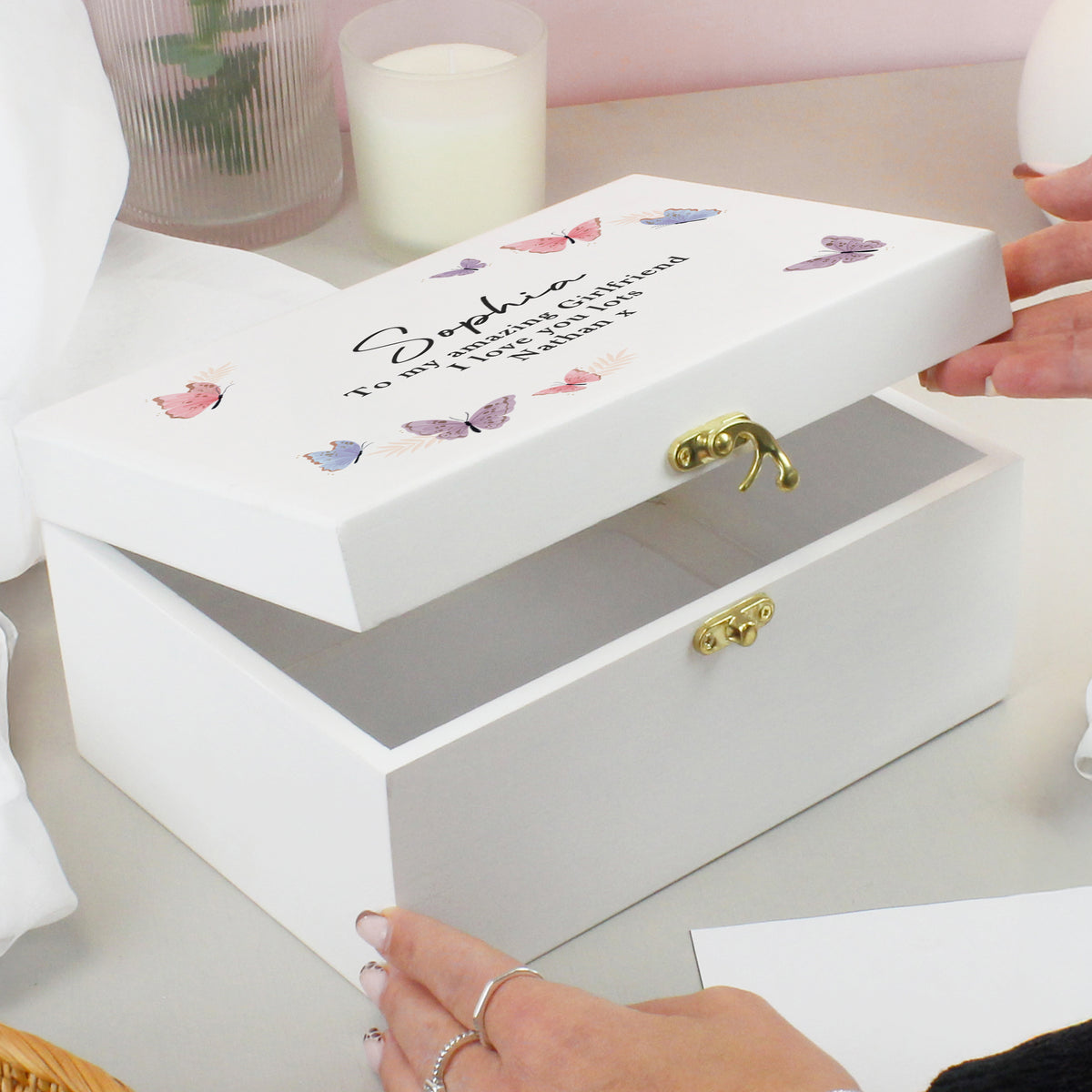 Personalised Butterfly Wooden Keepsake Box | Trinket, Jewellery & Keepsake Boxes | Mother's Day Gift