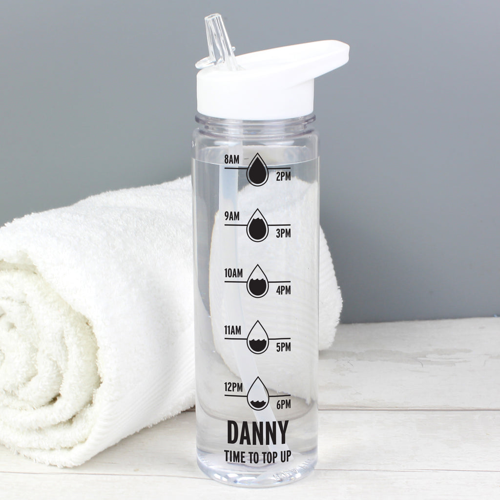 Personalised Black 'Hydration Tracker' Water Bottle - Water Bottle - Inspired Creative Gifts