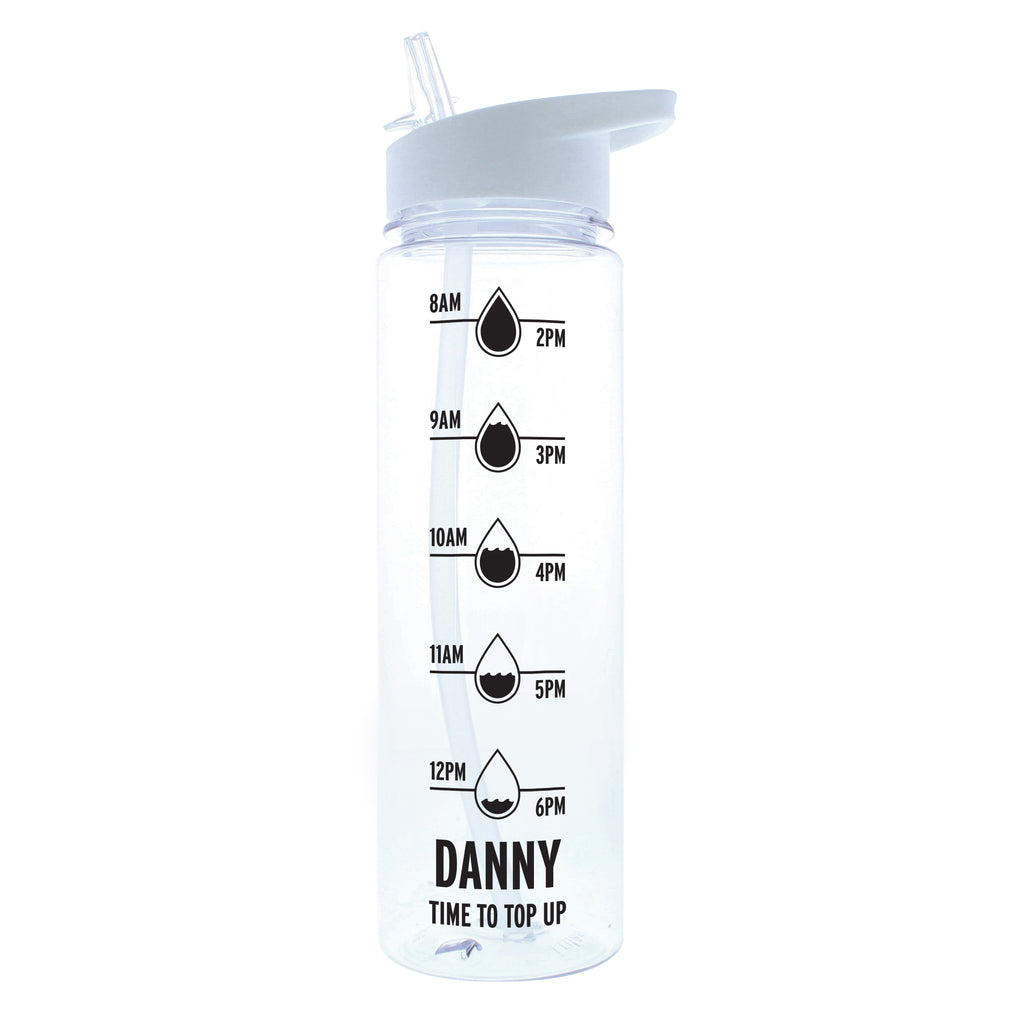Personalised Black 'Hydration Tracker' Water Bottle - Water Bottle - Inspired Creative Gifts