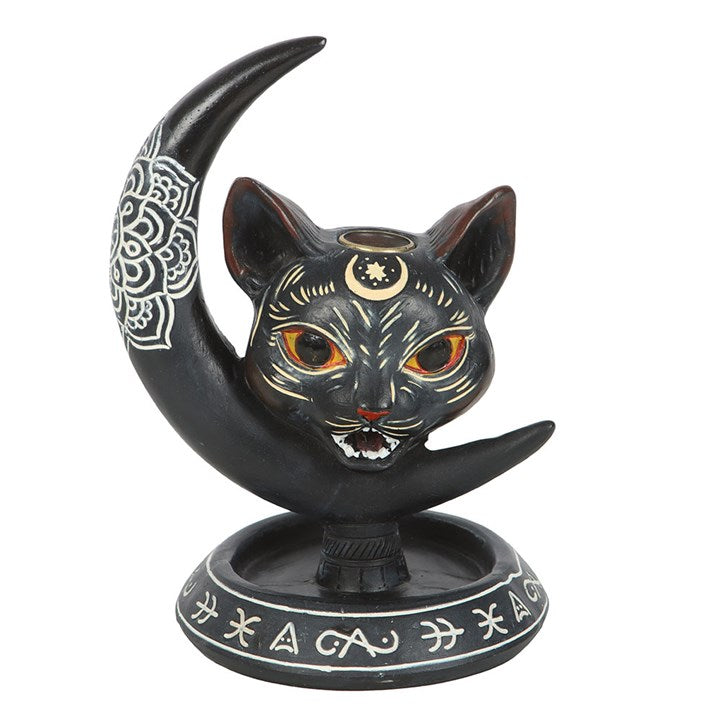 Black Cat Moon Backflow Incense Burner - Backflow Burners & Cones - Inspired Creative Gifts