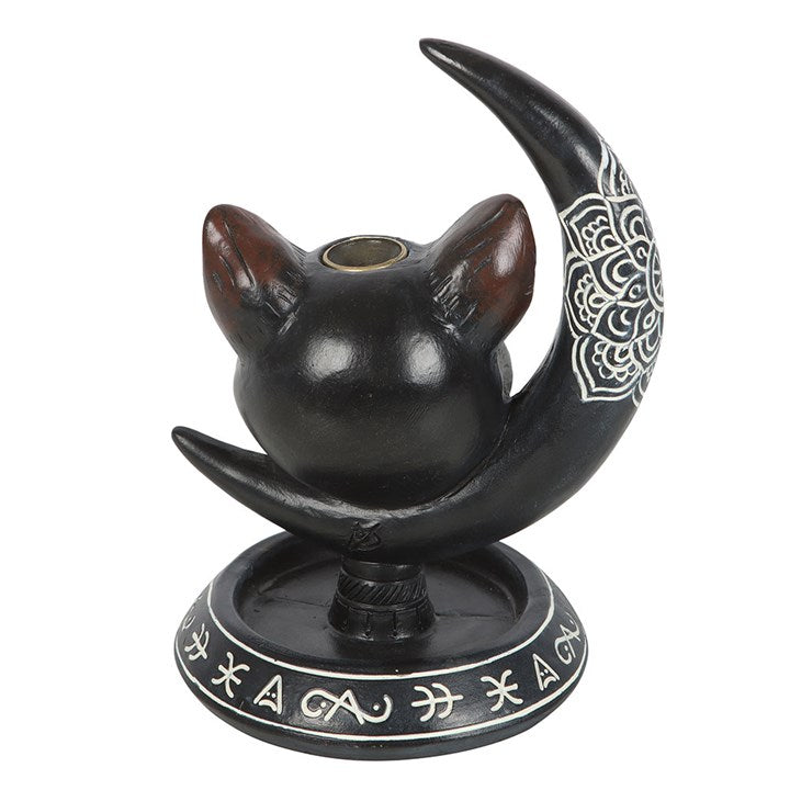 Black Cat Moon Backflow Incense Burner - Backflow Burners & Cones - Inspired Creative Gifts