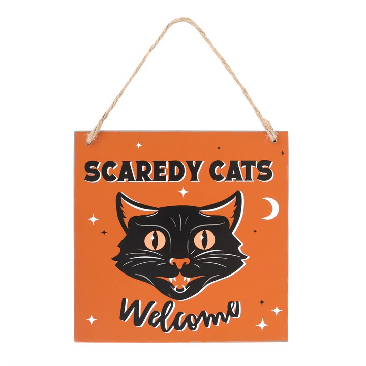 Scaredy Cats Welcome Hanging Sign - Sign - Inspired Creative Gifts