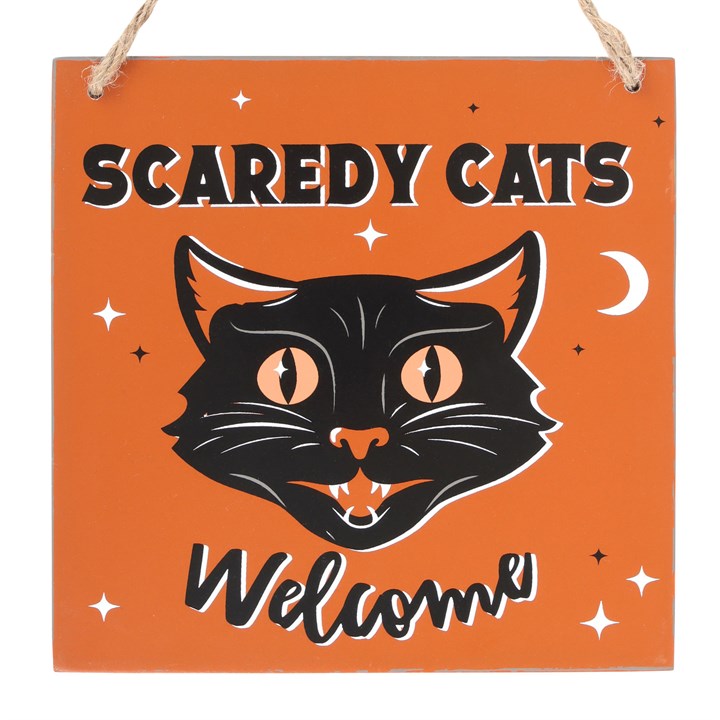 Scaredy Cats Welcome Hanging Sign - Sign - Inspired Creative Gifts
