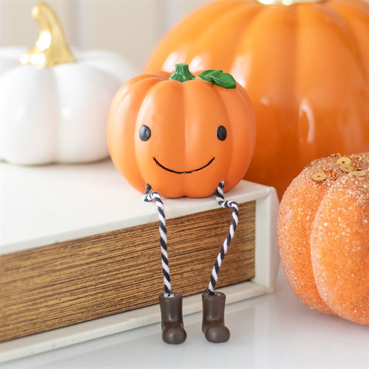Cute Smiling Pumpkin Shelf Sitter Ornament - Ornaments - Inspired Creative Gifts