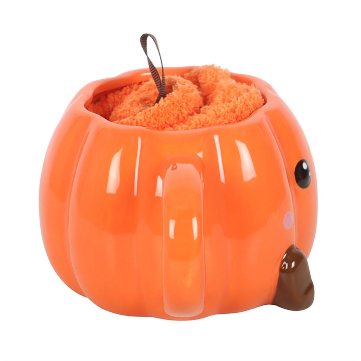 Cute Smiling Pumpkin Mug and Socks Set - Mugs - Inspired Creative Gifts