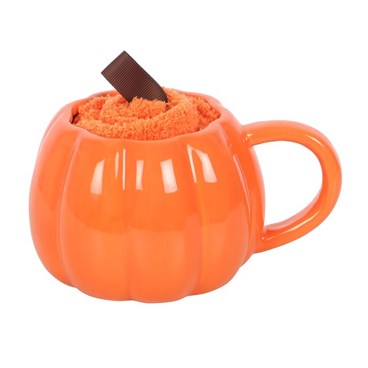 Cute Smiling Pumpkin Mug and Socks Set - Mugs - Inspired Creative Gifts