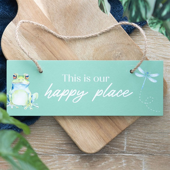 Light Green This is Our Happy Place Hanging Sign - Sign - Inspired Creative Gifts