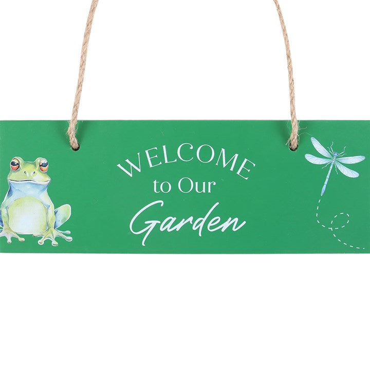 Green Welcome to Our Garden Hanging Sign - Sign - Inspired Creative Gifts