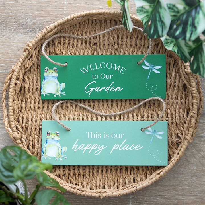 Green Welcome to Our Garden Hanging Sign - Sign - Inspired Creative Gifts