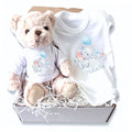 Personalised Little Elephants Baby Gift Hamper - Teddy & Vest | Gift Box Baby | Inspired Creative Gifts
