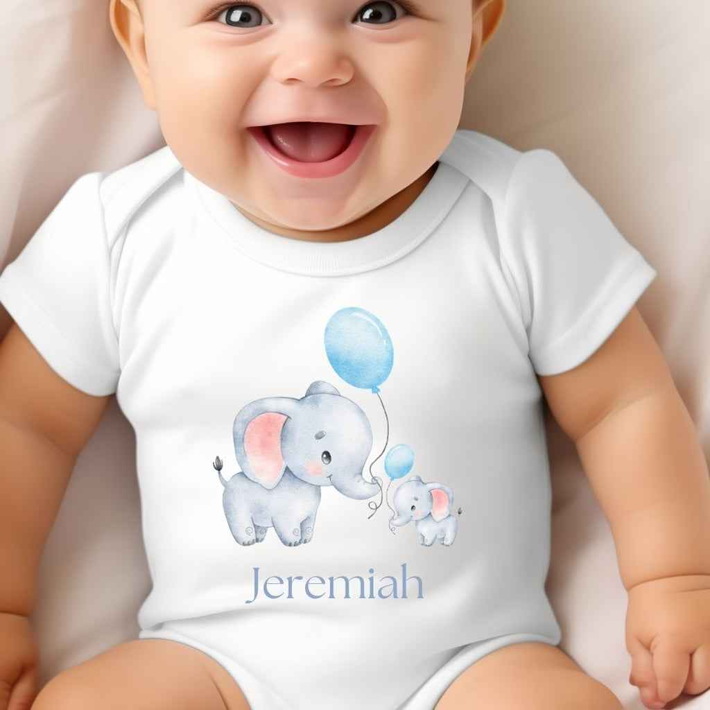 Personalised Little Elephants Baby Gift Hamper - Teddy & Vest | Gift Box Baby | Inspired Creative Gifts