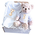 Personalised Little Giraffe Name Baby Gift Hamper - Teddy & Vest | Gift Box Baby | Inspired Creative Gifts