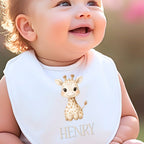 Personalised Little Giraffe Baby Grow, Vest or Bib with Name | Baby Gifts