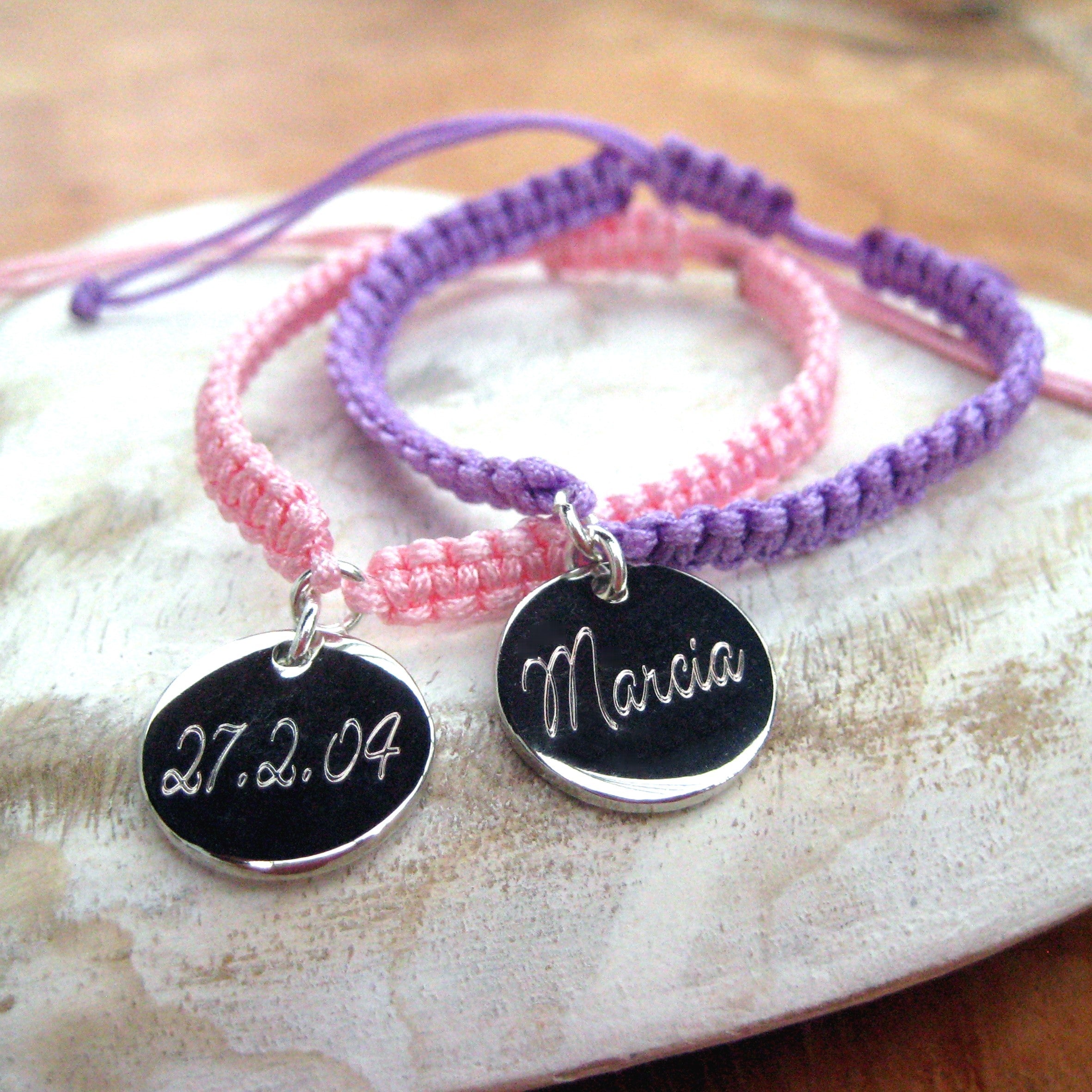 Personalised Script Girls Friendship Bracelet