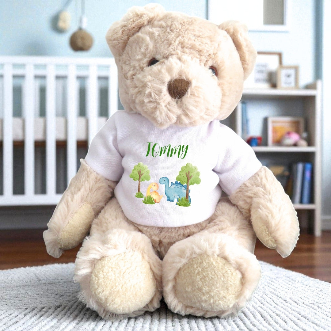 Personalised Baby Dinosaurs Baby Gift Hamper - Teddy & Vest