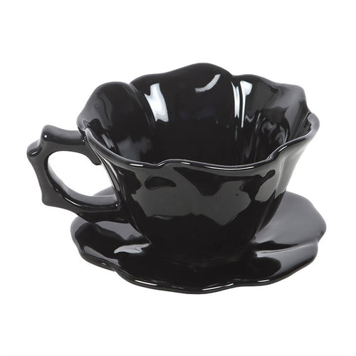 Black Rose Teacup and Saucer | Tea Cup | Inspired Creative Gifts