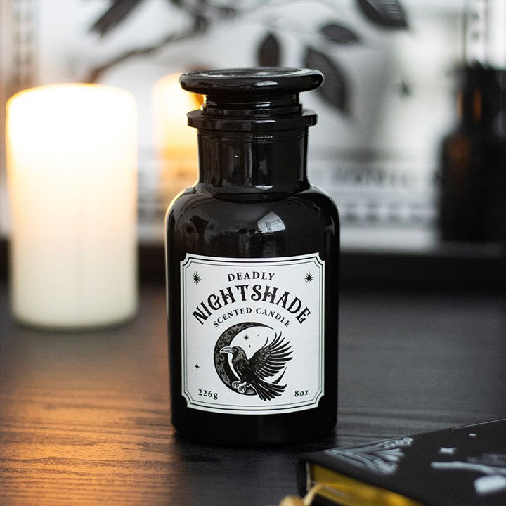 Mystic Raven Deadly Nightshade Apothecary Candle - Candles - Inspired Creative Gifts