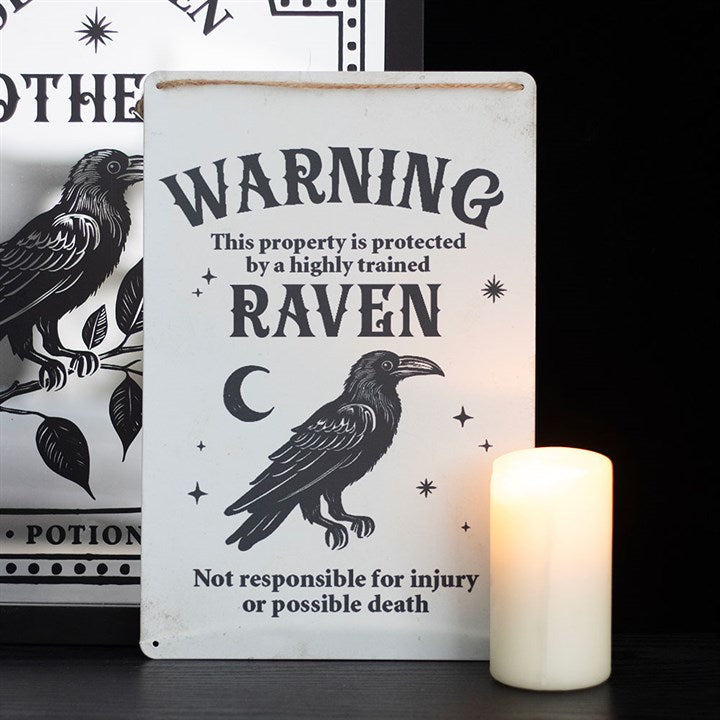 Protected by a Raven Hanging Sign - Sign - Inspired Creative Gifts