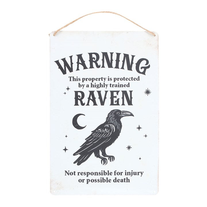 Protected by a Raven Hanging Sign - Sign - Inspired Creative Gifts