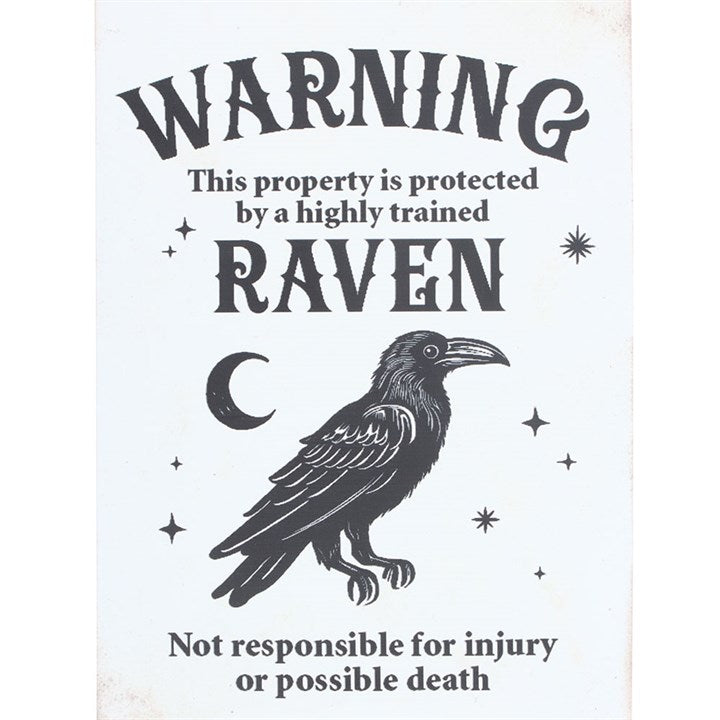 Protected by a Raven Hanging Sign - Sign - Inspired Creative Gifts