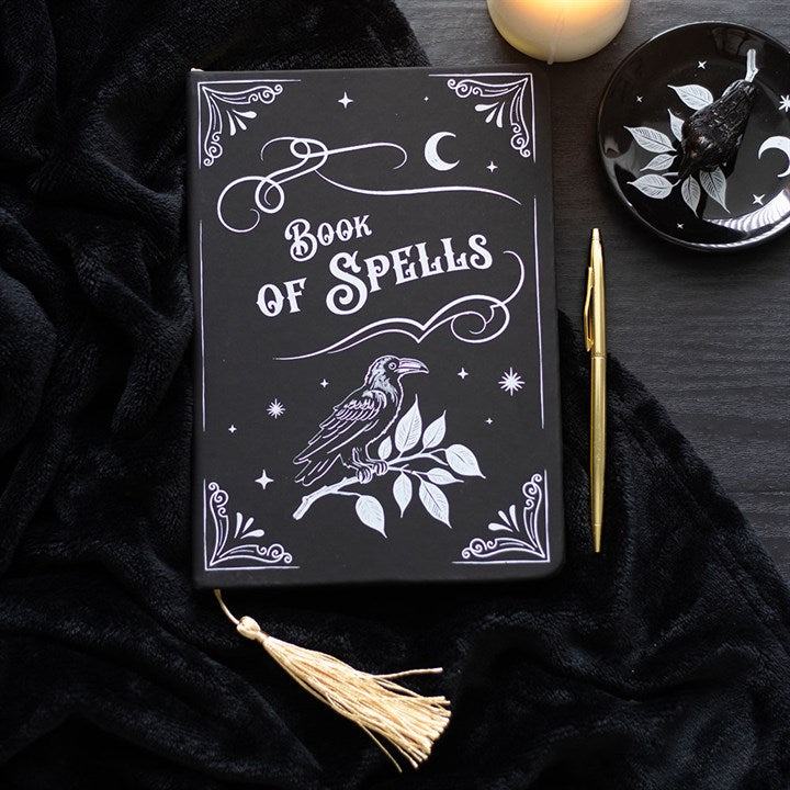 Mystic Raven Book of Spells A5 Notebook - Stationary - Inspired Creative Gifts