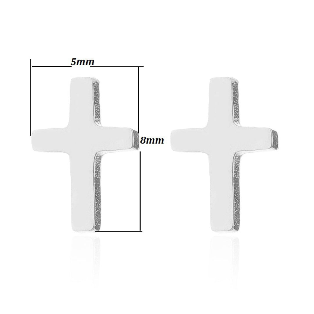 Small Silver Cross Stud Earrings - Christening Gift | Earrings | Inspired Creative Gifts