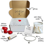 Small Merry & Bright Christmas Gift Hamper Earrings, Chocolates & Candle | Mother's Day Gift