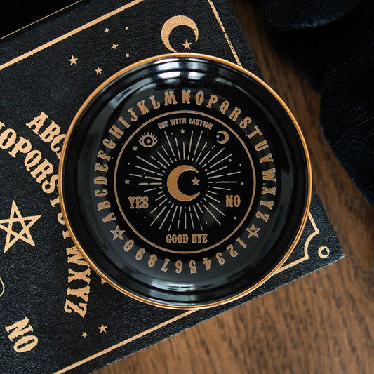 Round Black Talking Board Trinket Dish - Inspired Creative Gifts