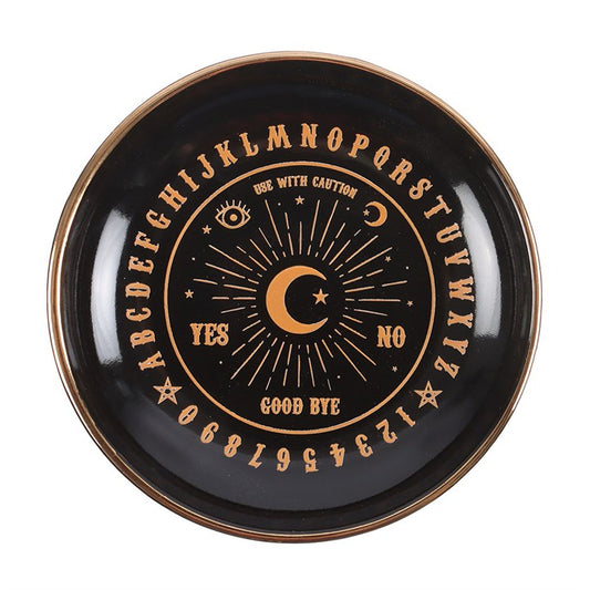 Round Black Talking Board Trinket Dish - Inspired Creative Gifts