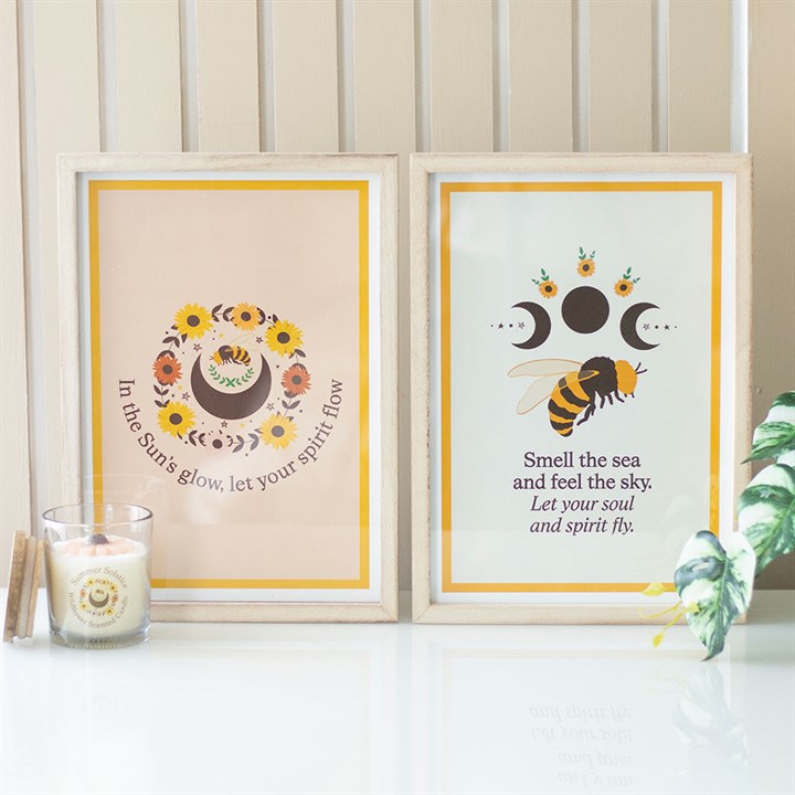 Summer Solstice Bee Framed Wall Art Print - Wall Art - Inspired Creative Gifts