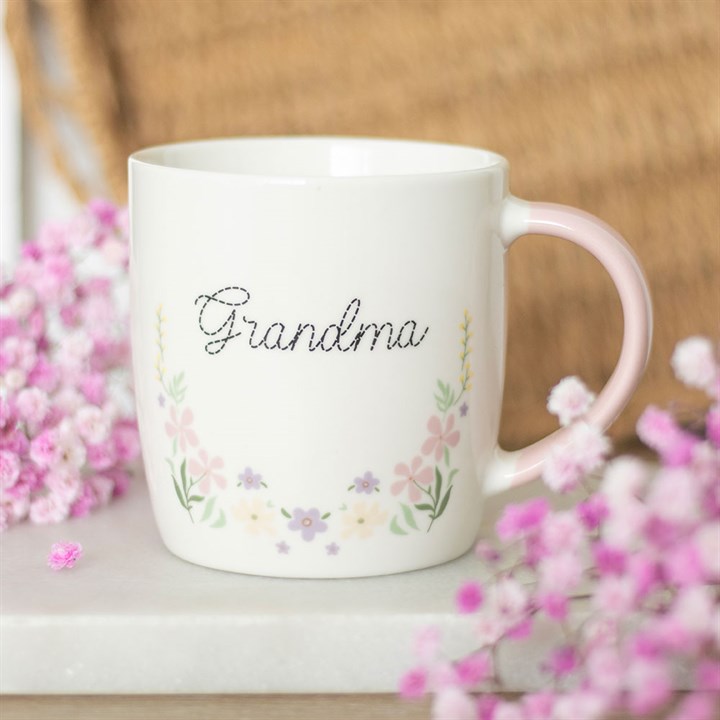 Grandma Pastel Floral Mug - Mugs - Inspired Creative Gifts