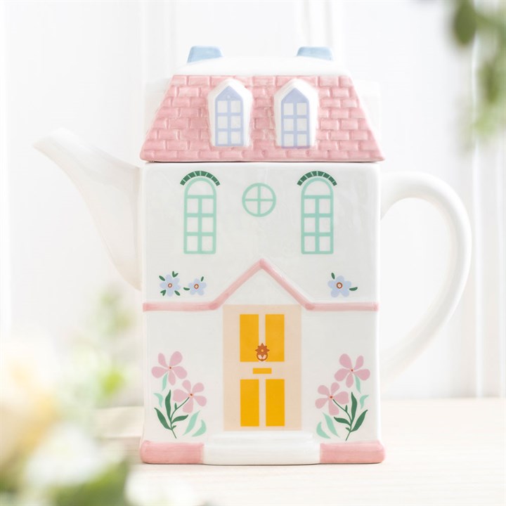 Pastel House Shaped Teapot - Inspired Creative Gifts