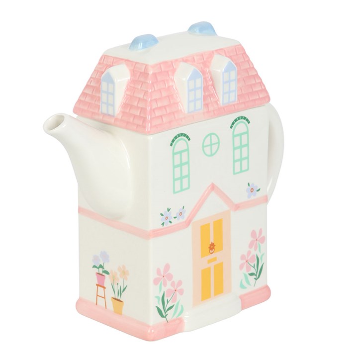 Pastel House Shaped Teapot - Inspired Creative Gifts
