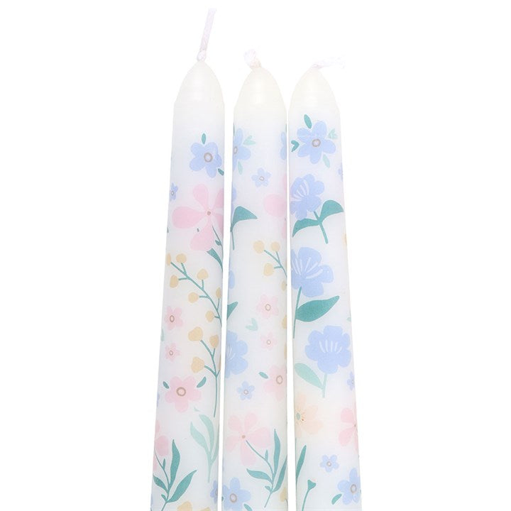Set of 3 Ditsy Floral Taper Candles - Candles - Inspired Creative Gifts