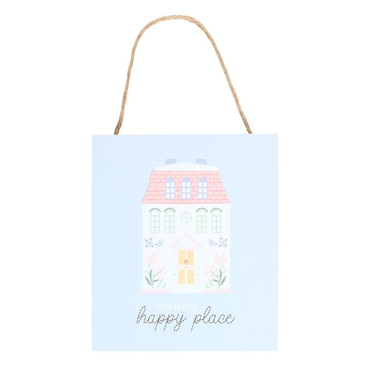 This Is Our Happy Place Pastel House Hanging Sign - Sign - Inspired Creative Gifts