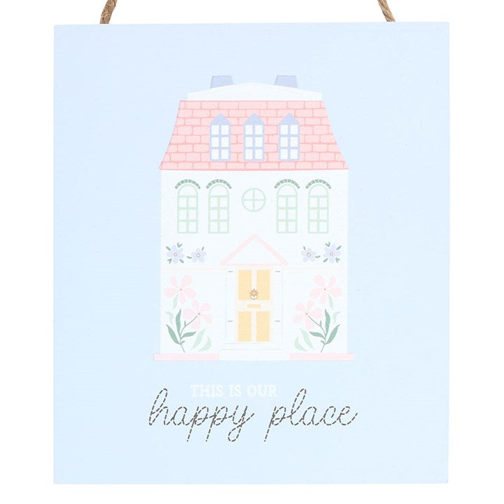 This Is Our Happy Place Pastel House Hanging Sign - Sign - Inspired Creative Gifts