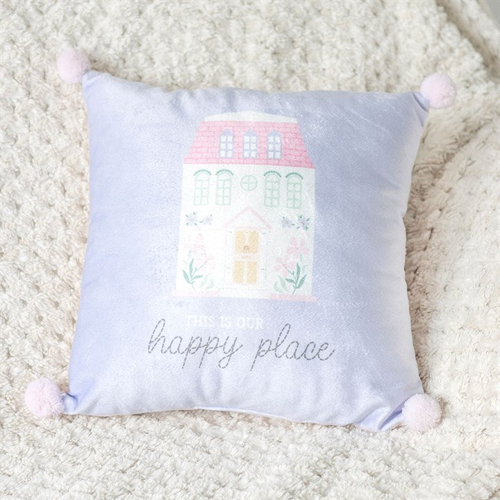 35cm Square This Is Our Happy Place Square Cushion - Cushions - Inspired Creative Gifts