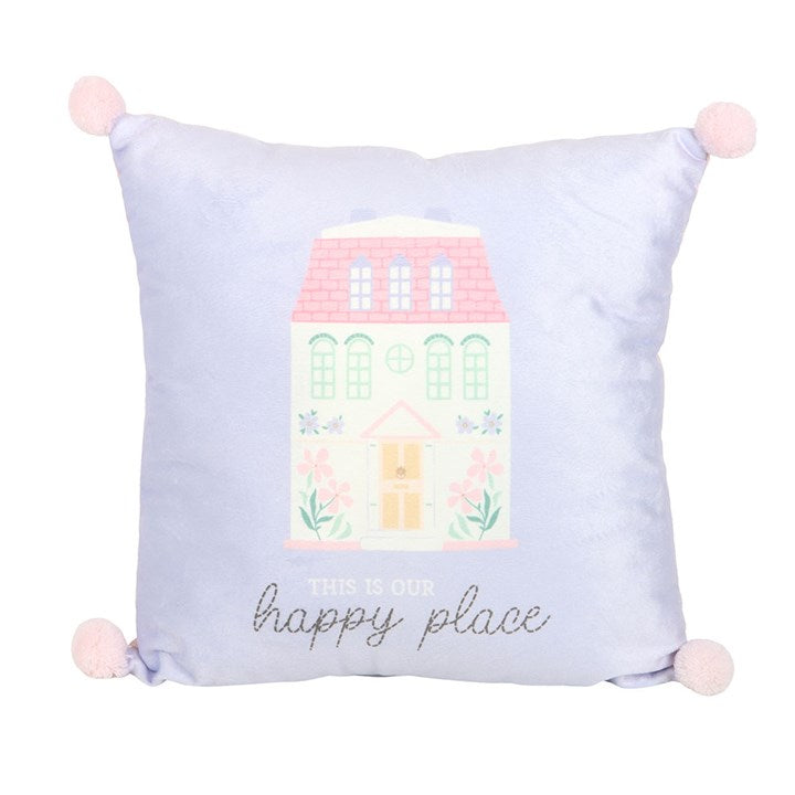 35cm Square This Is Our Happy Place Square Cushion - Cushions - Inspired Creative Gifts