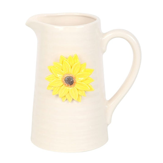 Hello Sunshine Ceramic Flower Jug with 3D Sunflower - Inspired Creative Gifts