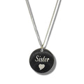 Sister Disc Necklace & Heart Symbol | Woman's Necklace | Inspired Creative Gifts