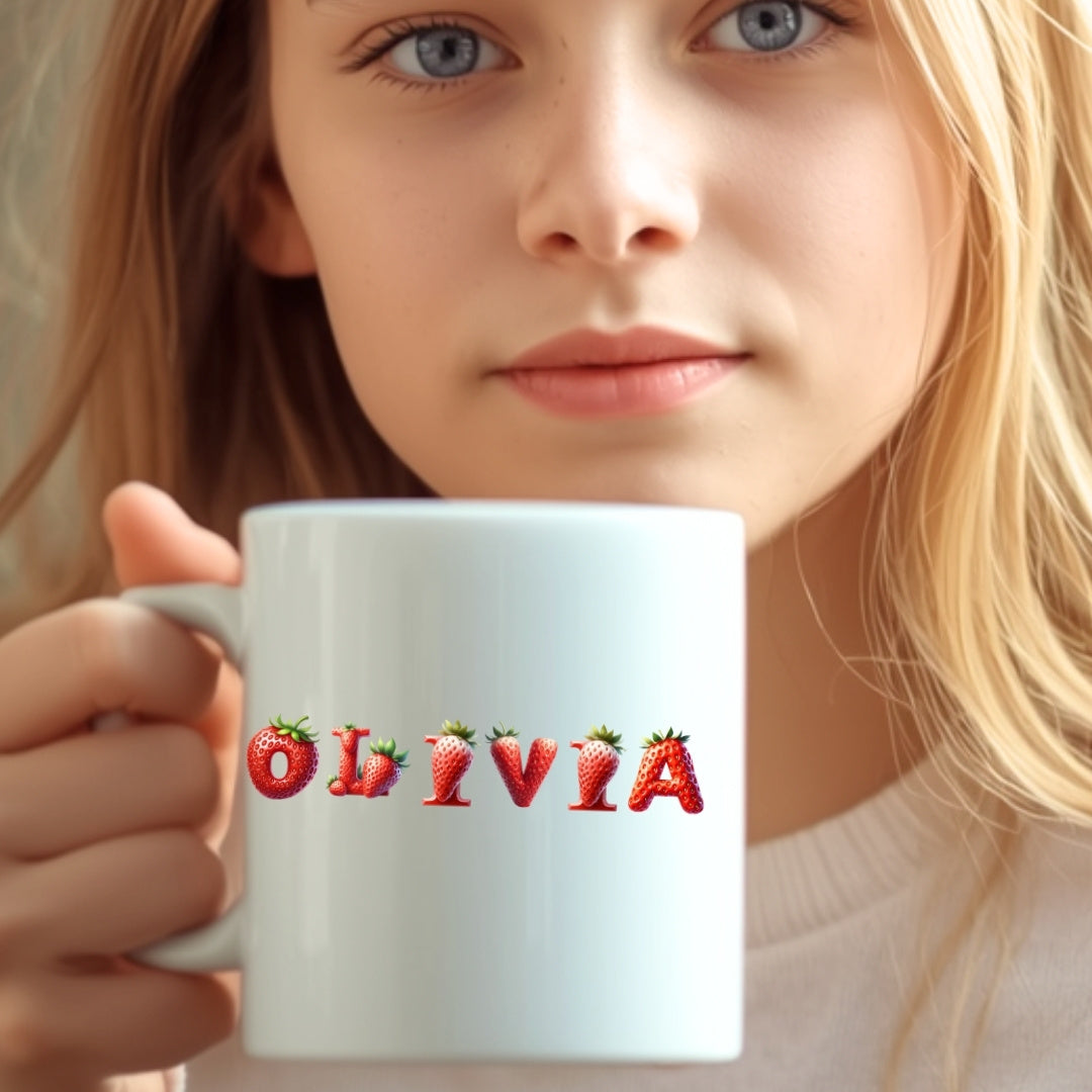 Personalised Strawberry Name Mug Gift | Mother's Day Gift