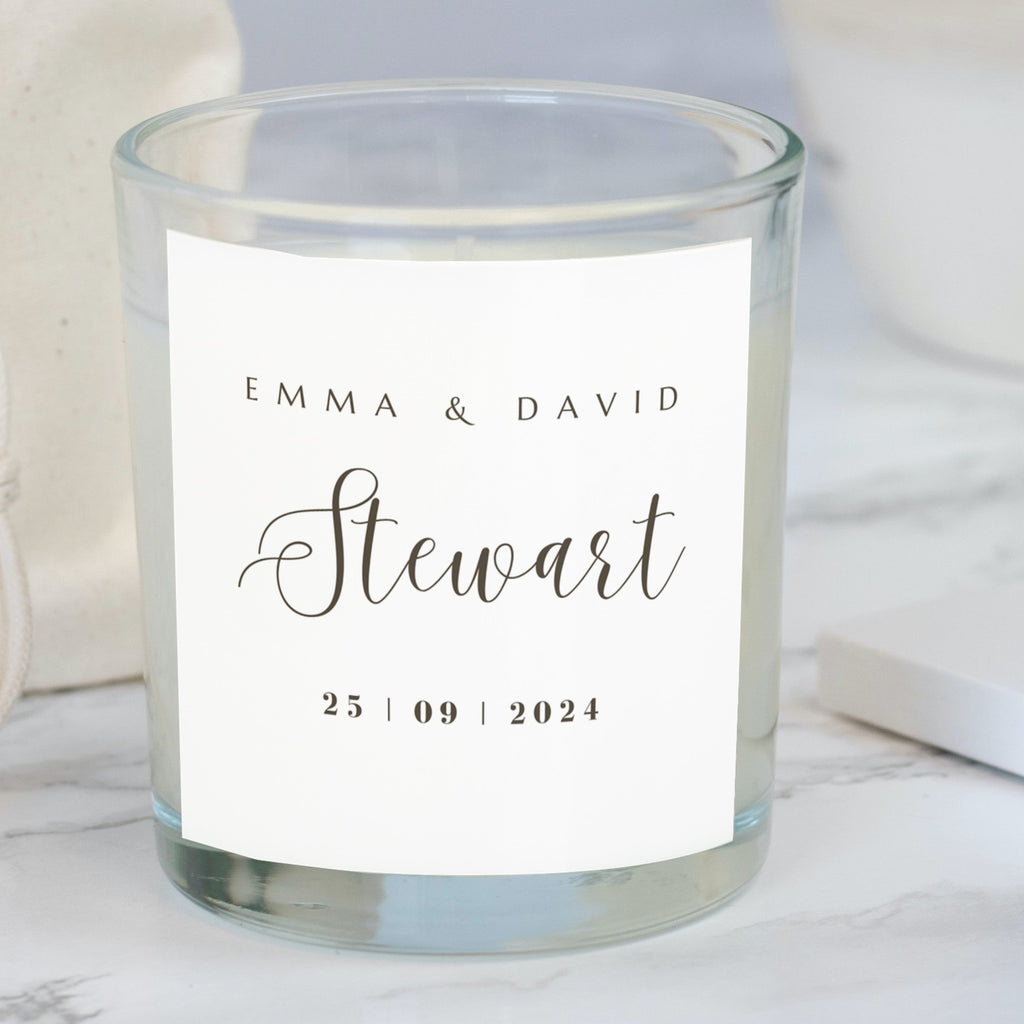 Personalised Surname Wedding Candle Gift Set | Wedding Gift