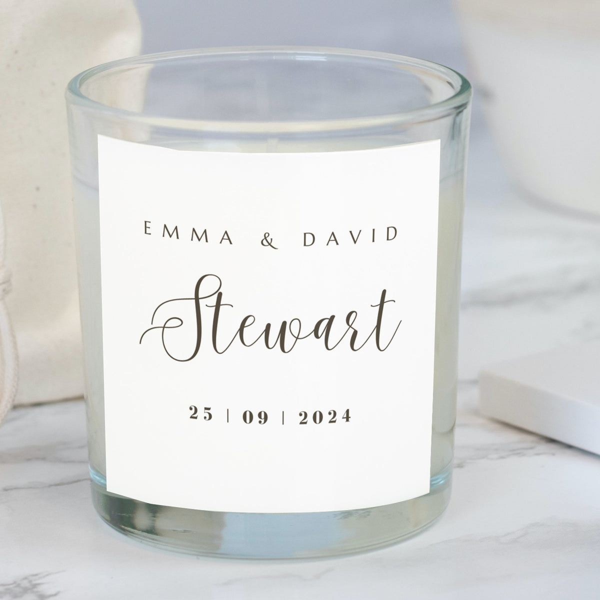 Personalised Surname Wedding Candle Gift Set | Wedding Gift