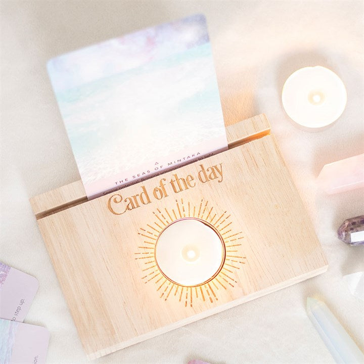 Natural Card of the Day Tarot Card Stand Tealight Holder - Candle Holders - Inspired Creative Gifts