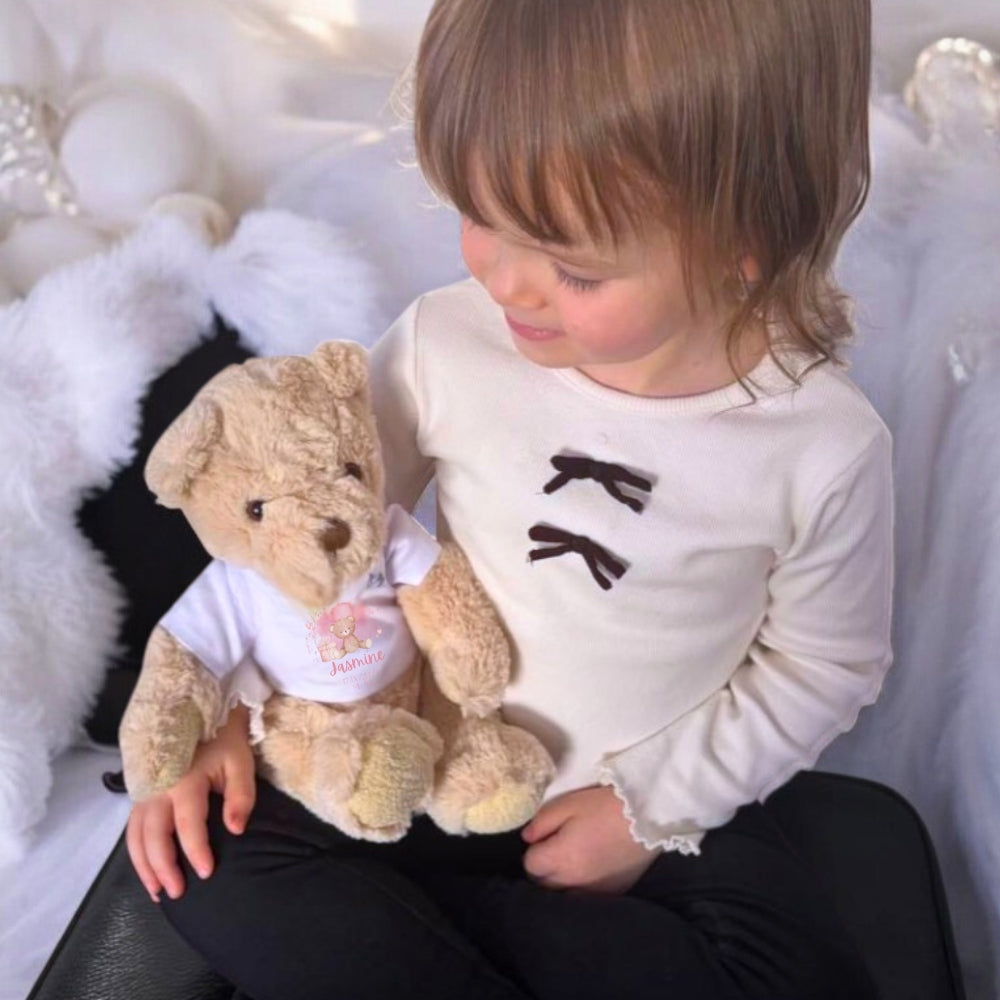 Personalised Blue Initial Bunny Gift Hamper - Teddy & Baby Vest | Gift Box Baby | Inspired Creative Gifts