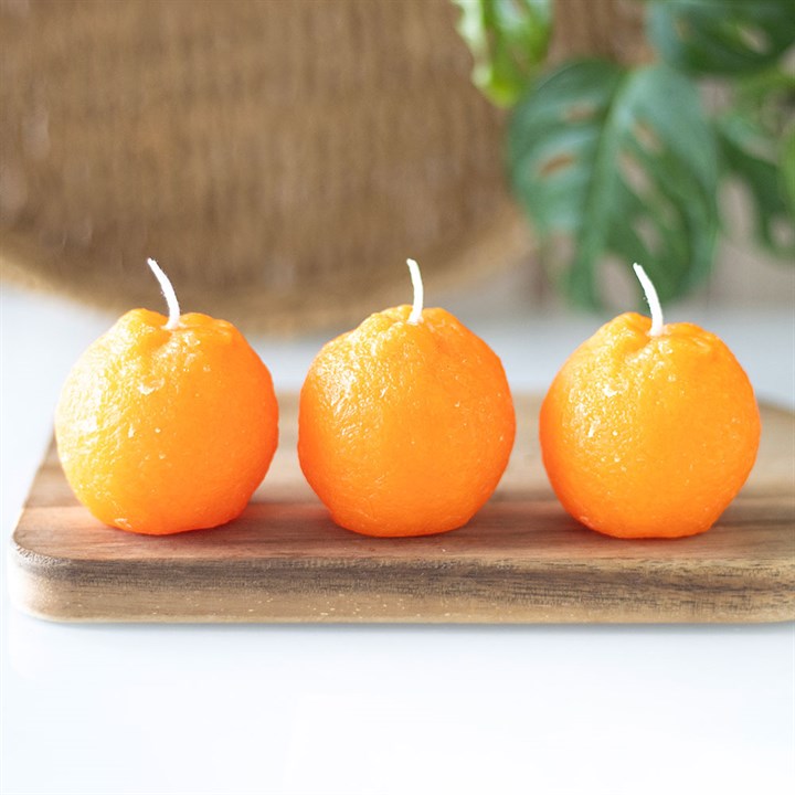 Set of 3 Orange Shaped Candles - Candles - Inspired Creative Gifts