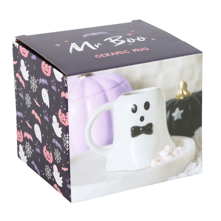 Mr Boo Ghost Shaped Mug with Bow Tie - Mugs - Inspired Creative Gifts