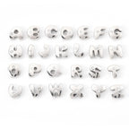 Diamante Initial Alphabet Silver Necklace