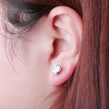 Cubic Zirconia Heart Stud Earrings - Hypoallergenic