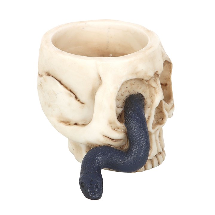 Skull Tealight Holder with Snake - Candle Holders - Inspired Creative Gifts